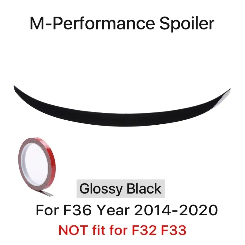 Kofferbak Spoiler Bumper Lip Voor BMW 4-serie F32 F33 F36 Koolstofvezel PSM M4 MP Stijl Vleugel Staart Kit 2014-2020 Glanzend Zwart