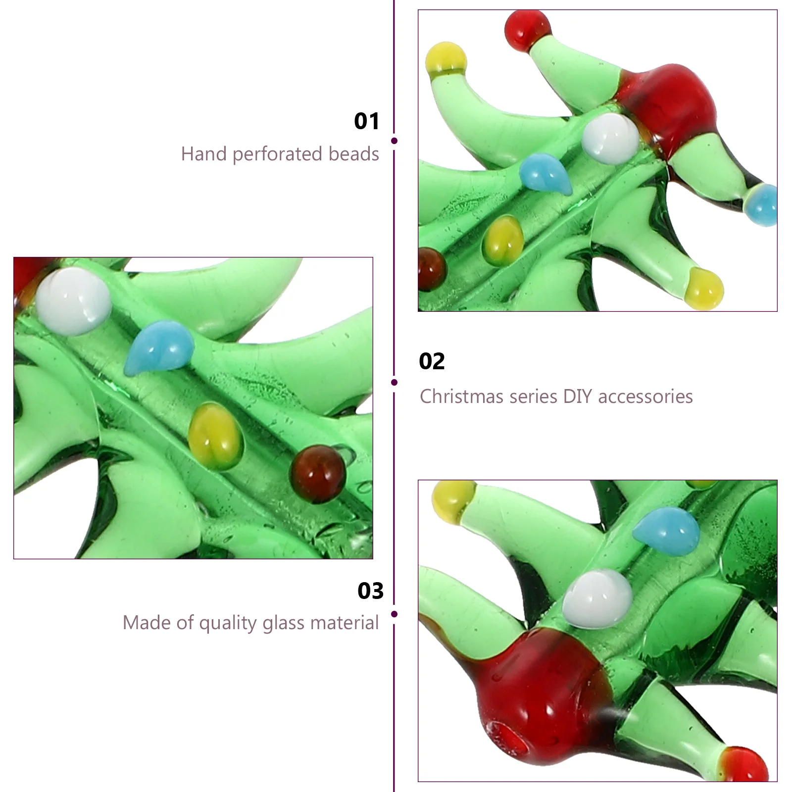 

10Pcs Christmas Tree Shape Glass Beads DIY Jewelry Spacer Beads for Making Bracelets Necklaces Charms Crafts Making Supplies