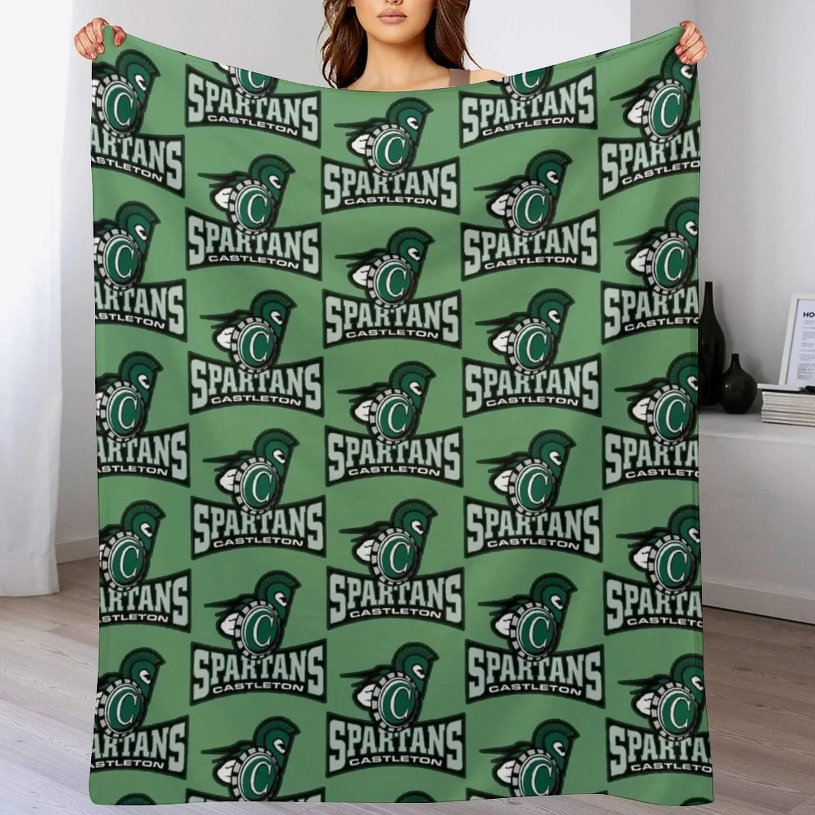 Castleton U Spartans Throw Blanket Warm Cozy Throw Blanket for Living Room Couch