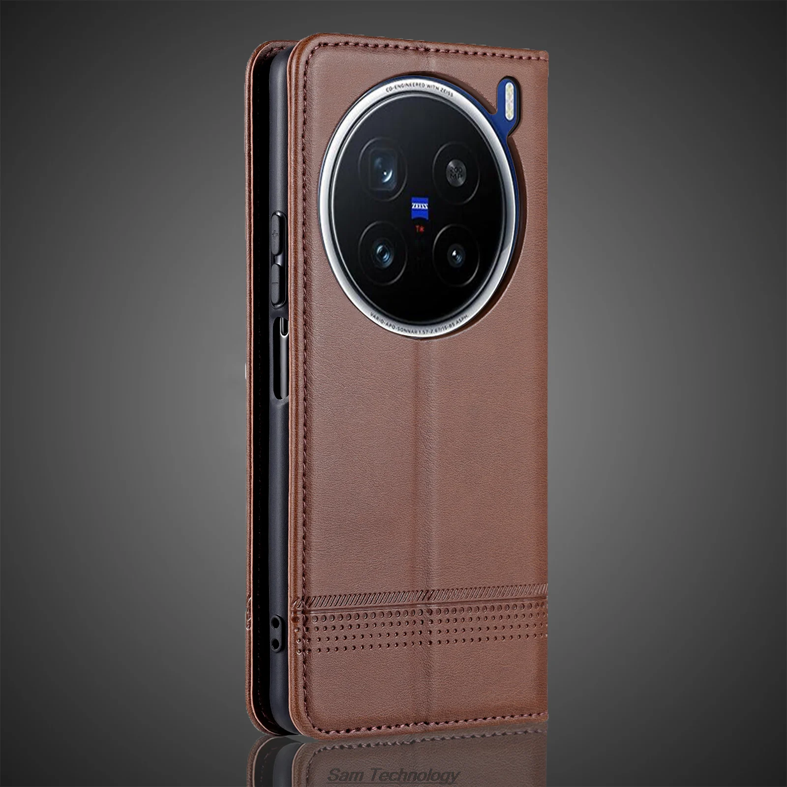 Deluxe Magnetic Adsorption Leather Fitted Case for Vivo X200 Pro 6.78\