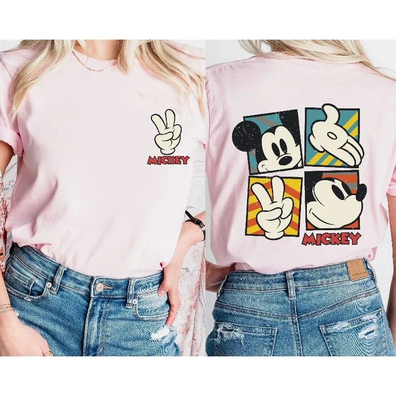 

Mickey Mouse Shirts, Disneyland Sportswear, Peace Logo T-shirts, Fun Mickey Mouse Parent-child T-shirts, Disney World T-shirts