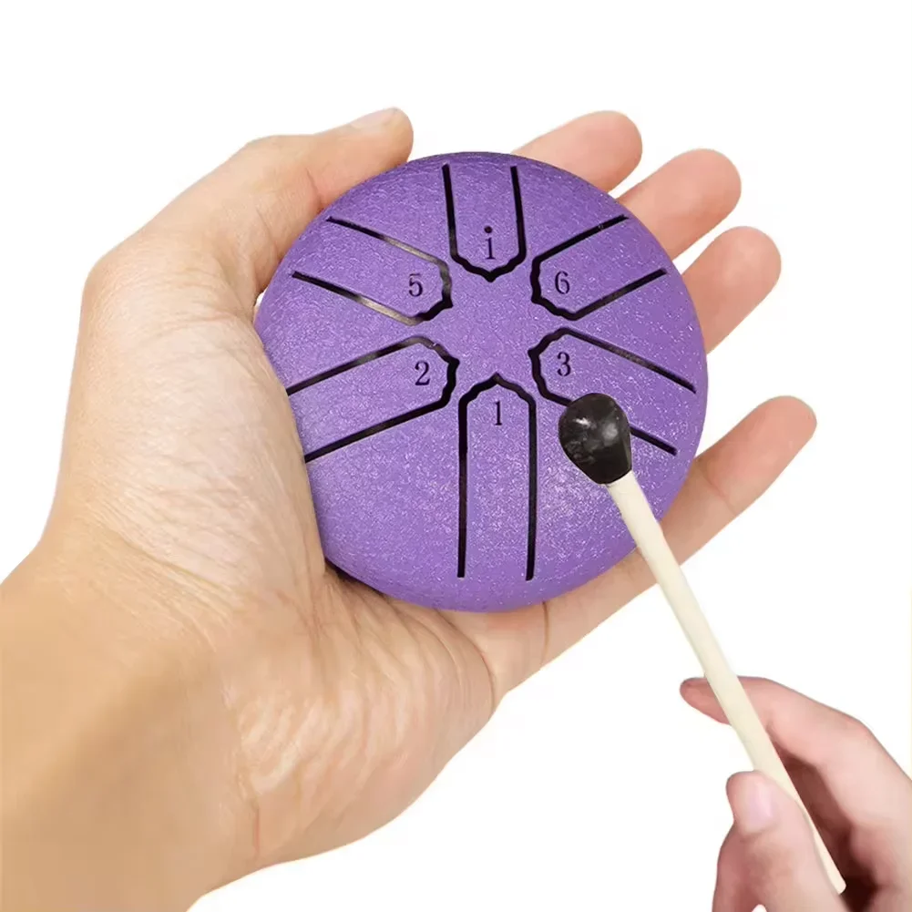 Mini tamburo etereo, strumento a percussione con linguetta in acciaio, strumento portatile per bambini, materiale in lega, illuminazione per bambini