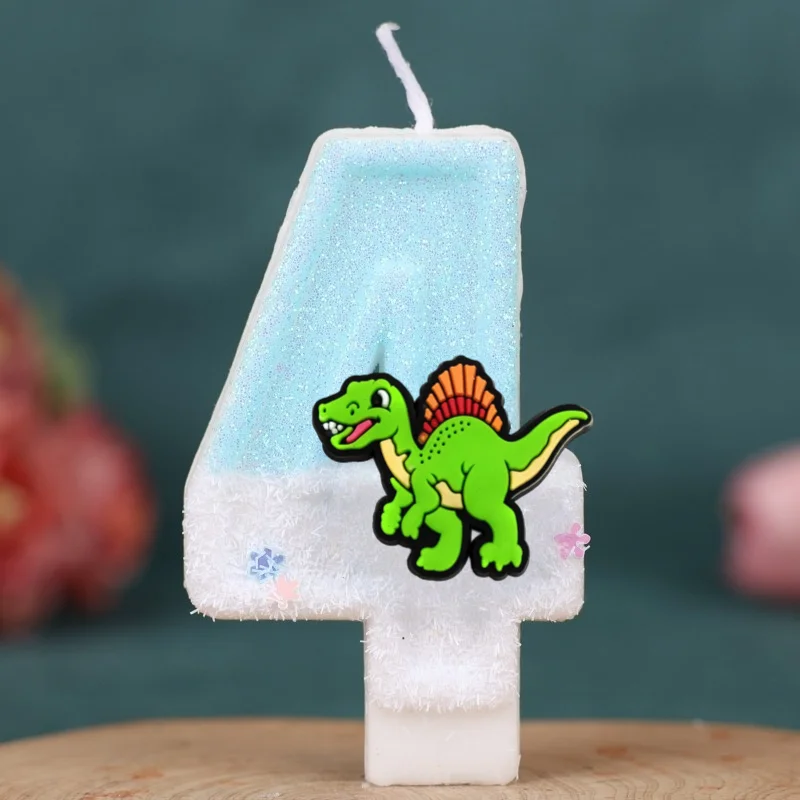 0-9 Number Dinosaur Theme Party Birthday Candle Happy Birthday Cake Candle Birthday Baking Anniversary Animal Party Decoration