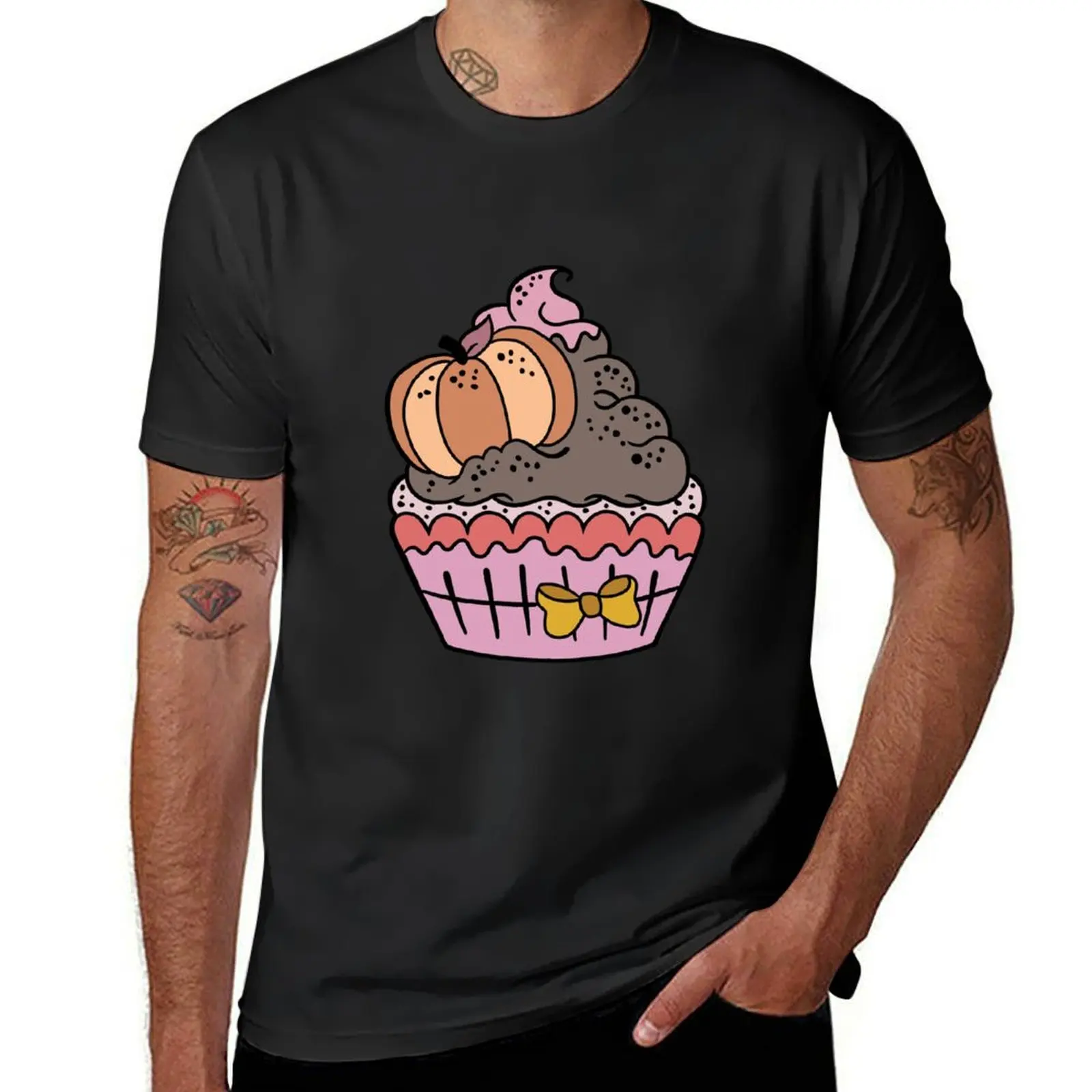 Pumpkin Spice Halloween Muffin T-shirt quick drying customs design your own funnys oversized t shirts for men