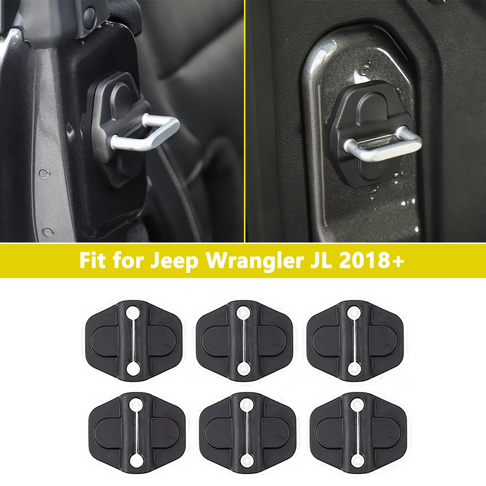 Car Door Lock Protector Decoration Cover Trim for 2018 2019 2020 2021 2022 2023 Jeep Wrangler JL JT 4XE Interior Accessories