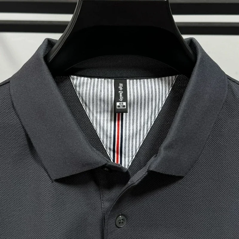 100% reine Baumwolle 2026 High-End Marken Herren Kurzarm-Poloshirt Sommer Mode Luxus Logo Besticktes Golf-Oberteil Lässiges T-Shirt – Detail 36