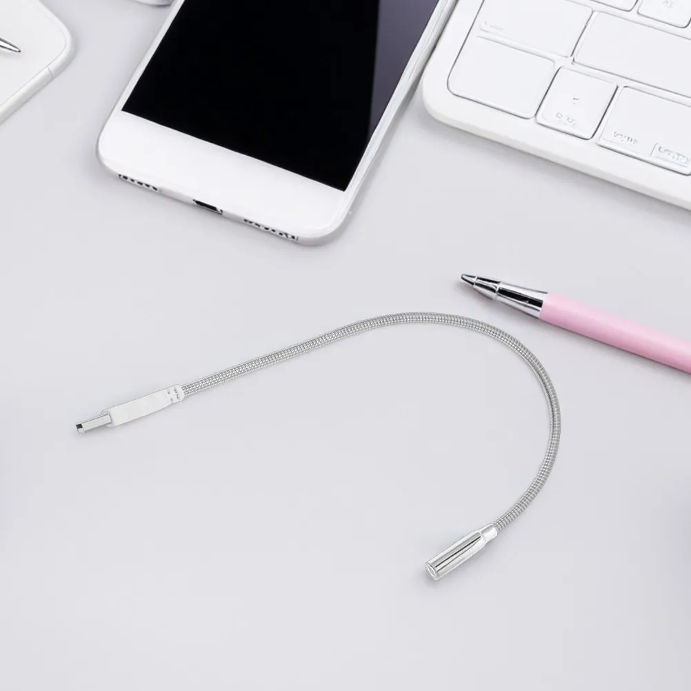 2Pcs Keyboard Lamp USB LED Flexible Metal Gooseneck Reading Light Laptop Notebook Desk Light Portable Eye Protection