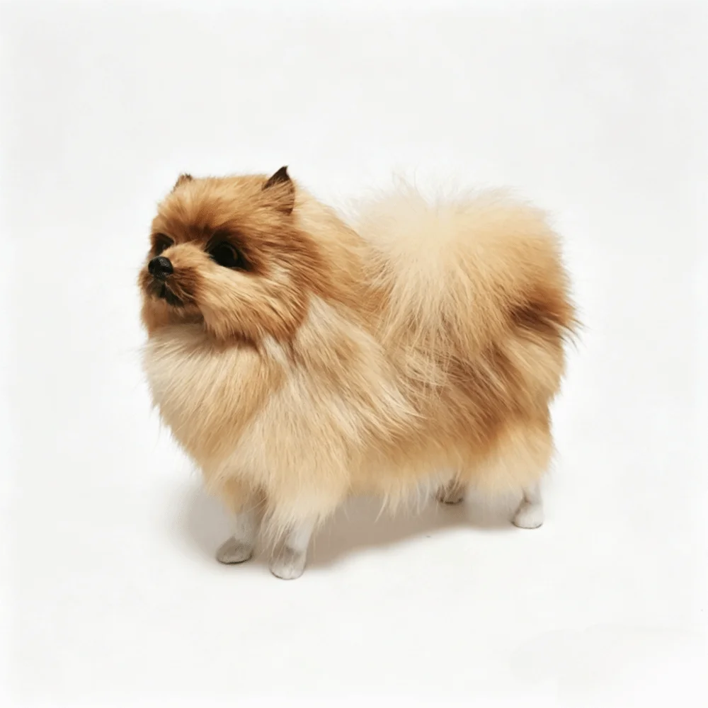 Furry Simulation Dog Doll Polyethylene Handcrafted Realistic Dog Toy Lifelike Design Cute Stuffed Dog Toy Gift Giving