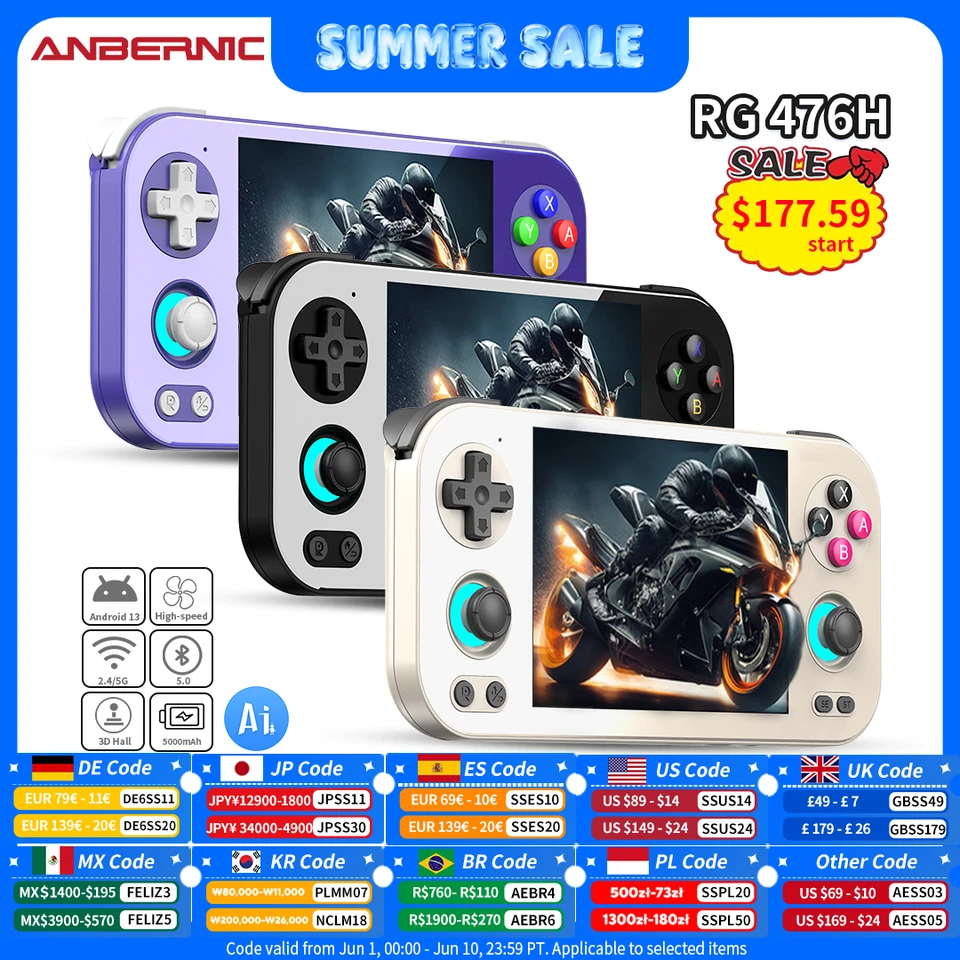 ANBERNIC RG 476H Android Handheld Game Console 4.7