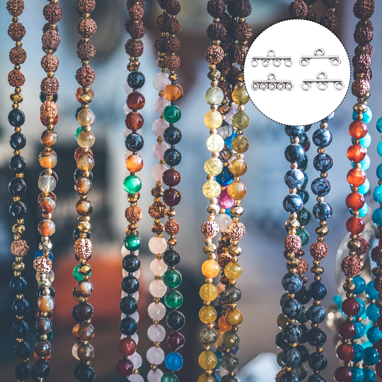 

40 Pcs DIY Jewelry Button Metal Bracelets Jewellery Alloy Necklace Shortening Clasp End Clasps