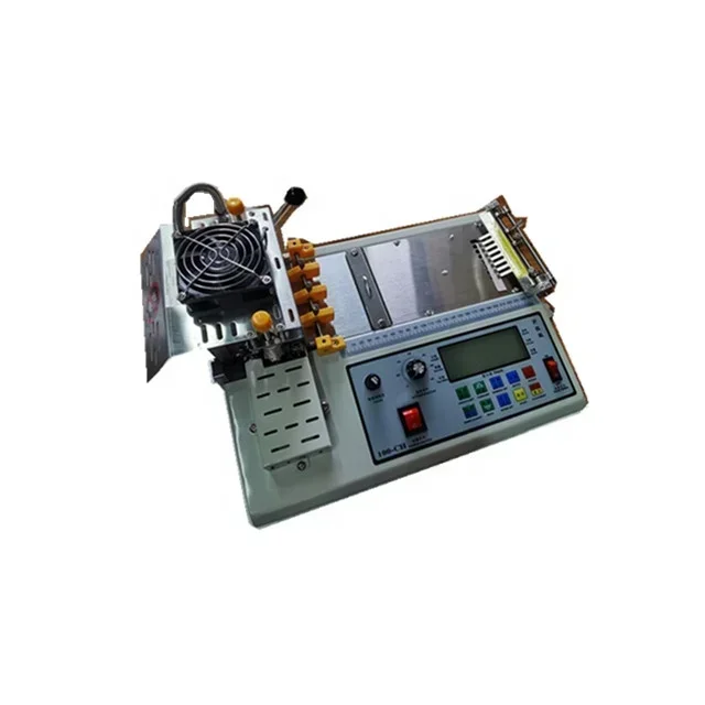 

Автоматическая машина для резки ленты с прямым приводом 988 для резки ленты Magic buckle, работающая с горячим и холодным режущим инструментом.