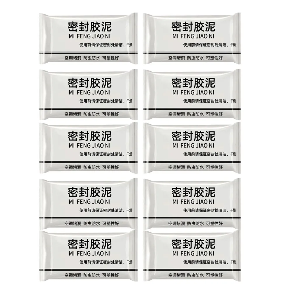 10Pcs Waterproof Sealing Mud Clay Easy Apply for Wall Hole Drain Connection Leak Fixing Sealant Caulking Sealant