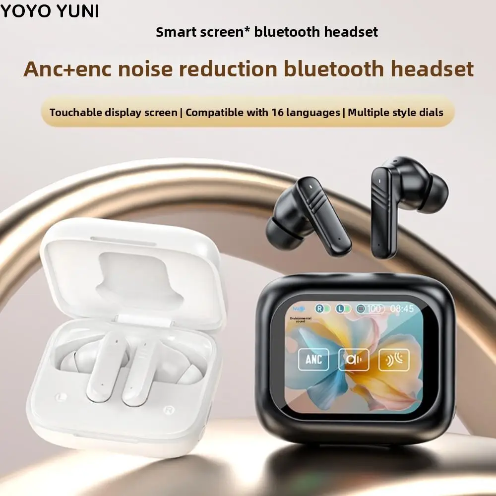 

Bluetooth 5.4 Full Touch Screen Headphones Smart LCD in Ear Wireless in-Ear Earbuds HD Call Long Battery HiFi Stereo Earphones