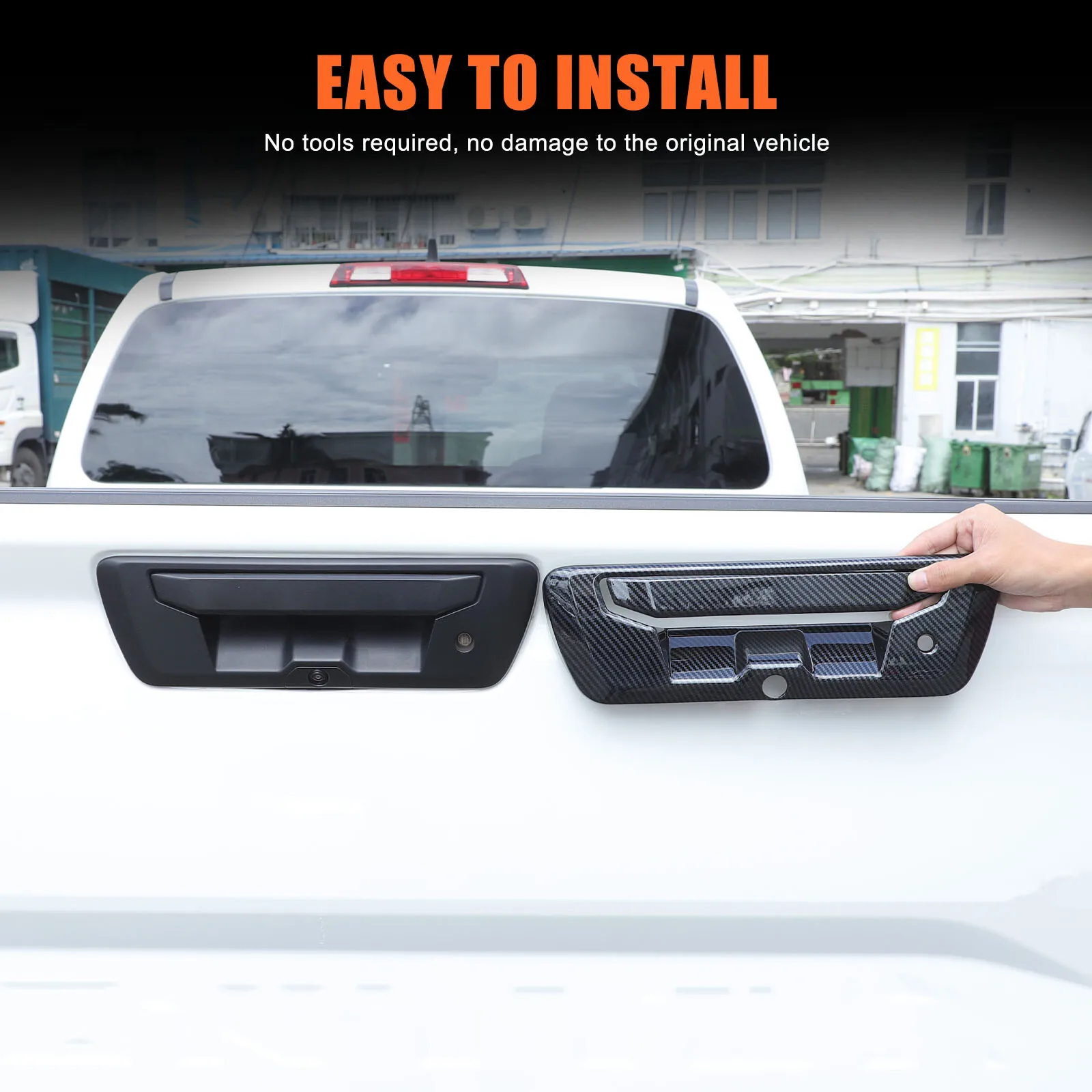

1PCS ABS Carbon Style Car Tailgate Handle Frame Trim For Nissan Frontier 2022-2025 Tailgate Grab Handle Cover Accessories