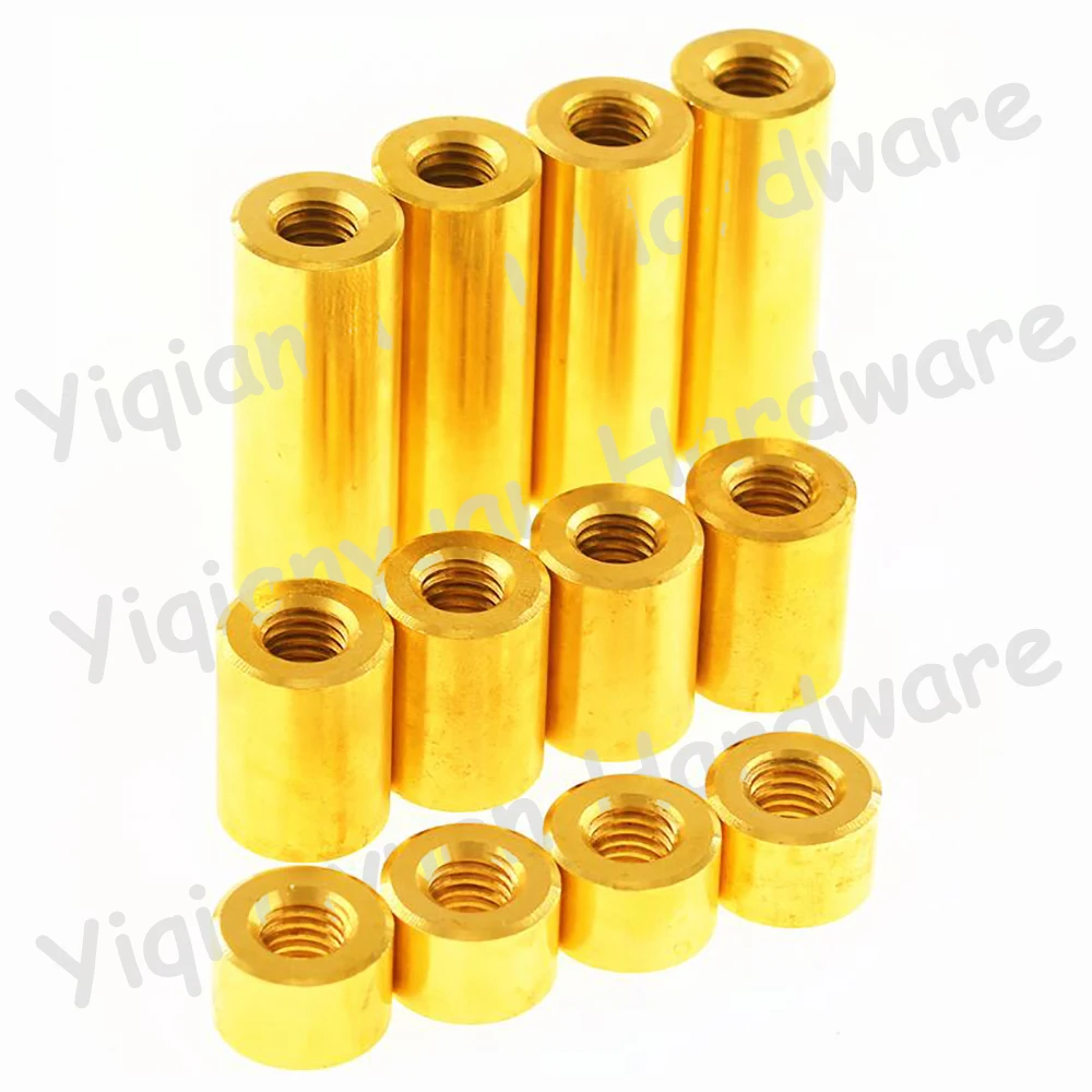 Dystanse mosiężne okrągłe Yiqianyuan M1.6xP0.35 z grubym gwintem, przedłużone, miedziane, małe szpilki, długość od 1.5mm do 30mm, średnica zewnętrzna 3mm