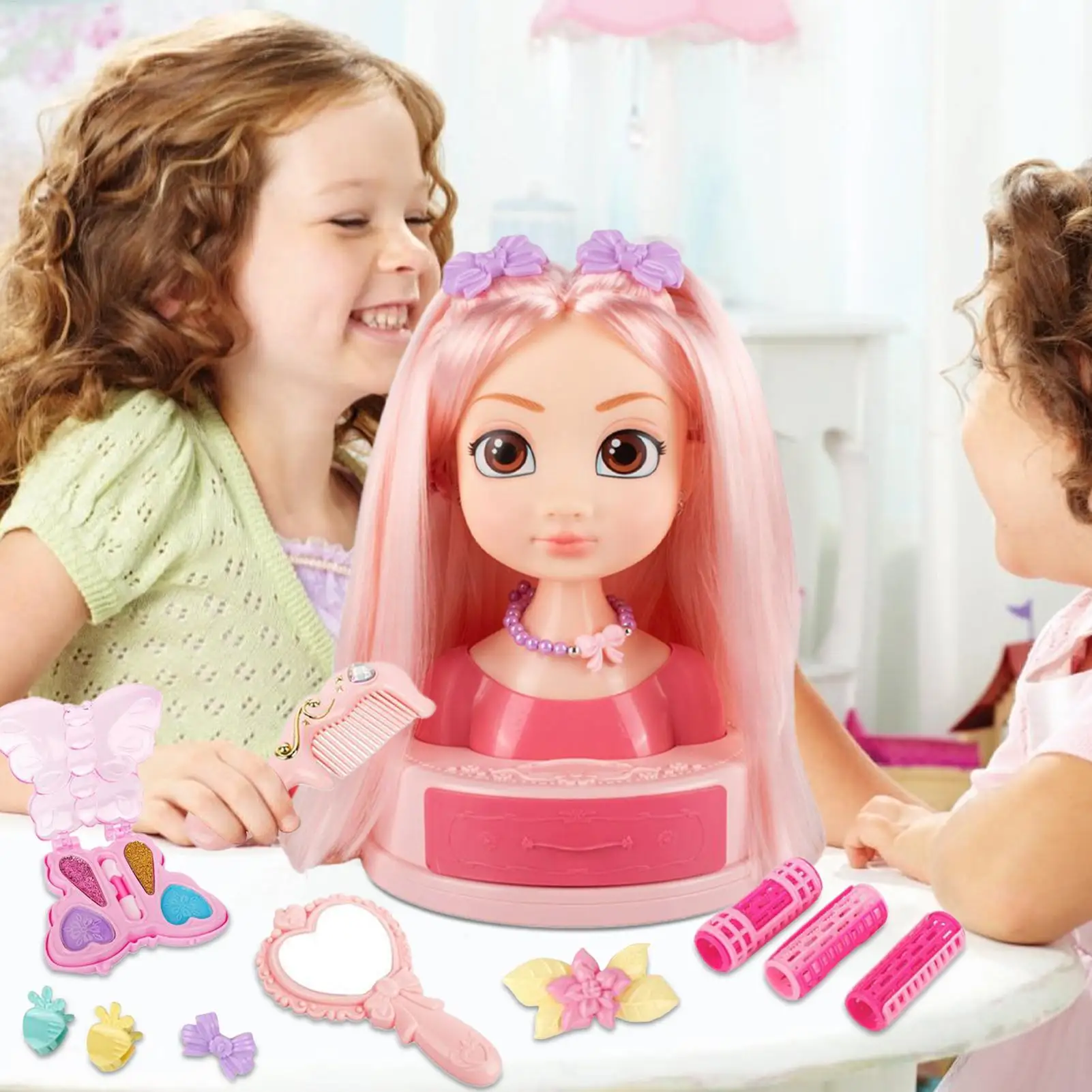 Kinderpoppen Speelgoed Kapsalon Schoonheid mannequin hoofd Fantasiespel Speelgoed DIY Vlechten Oefeningen 3-8 jaar oude meisjes speelgoed Verjaardag