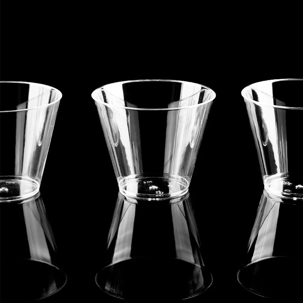 

50 Pcs Transparent Hard Plastic Tasting Cup Thicken Tumblers Disposable Drinking