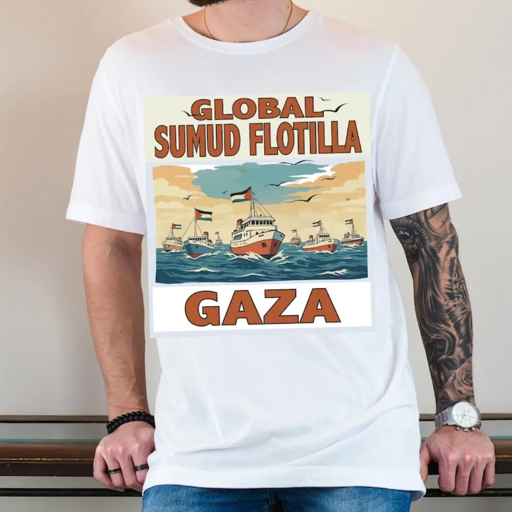 

Global Sumud Flotilla T-Shirt Palestine Gaza Tshirt Palestinians Tee Graphic Printed Unisex Tops Men Women Creative Streetwear