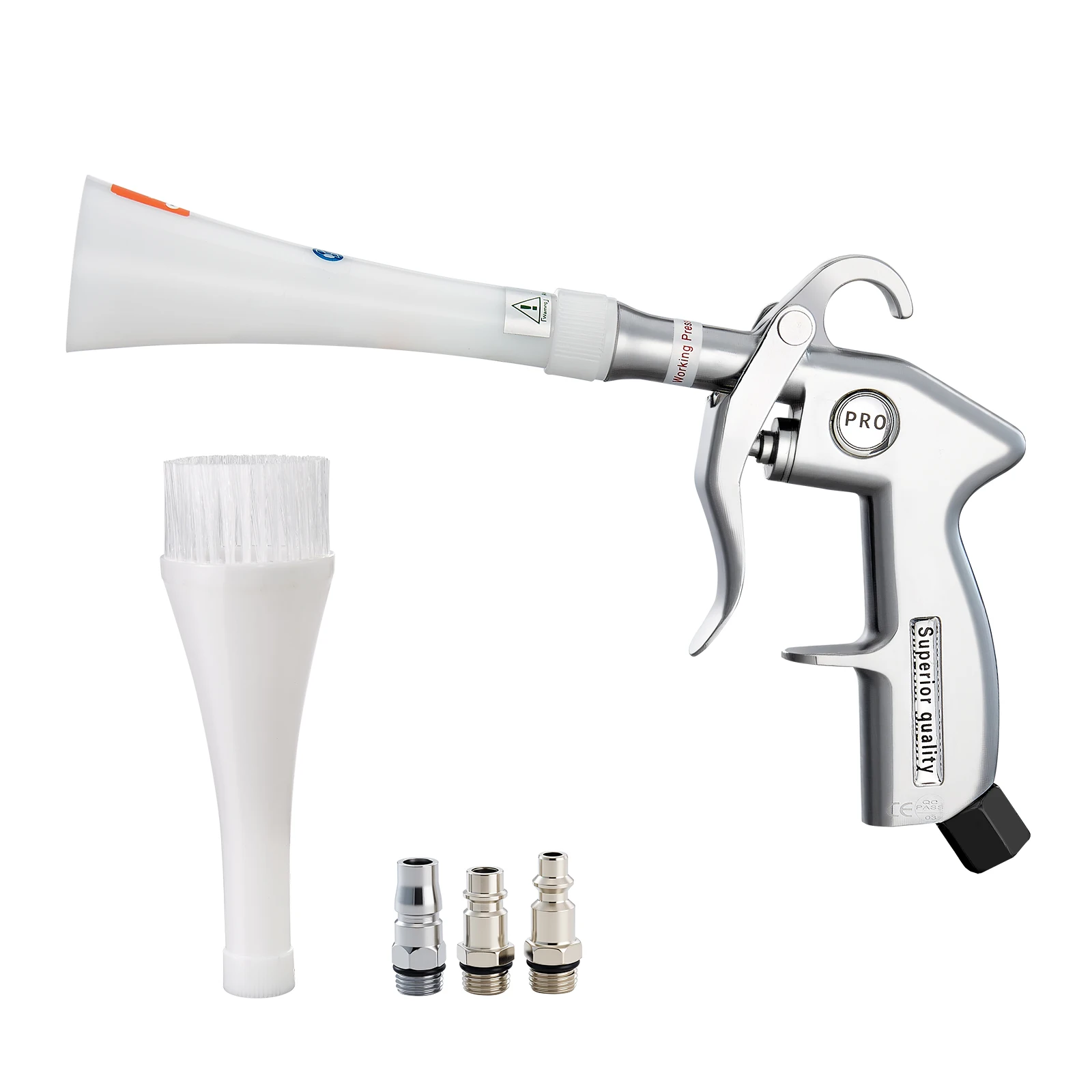 

SucceBuy Car Cleaning Gun 6-9.2 Bar High-Pressure Air Blow Gun with Nozzles 360° Rotating Nozzle Work with 1/4NPT Air Compressor