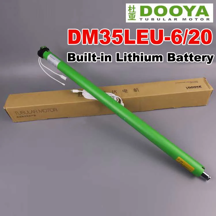 Dooya Tubular Motor DM35LEU-6/20 Built-in Li Battery Motor for All Kinds Rolling Blinds, for 40/45/47/50mm Tube Remote Control
