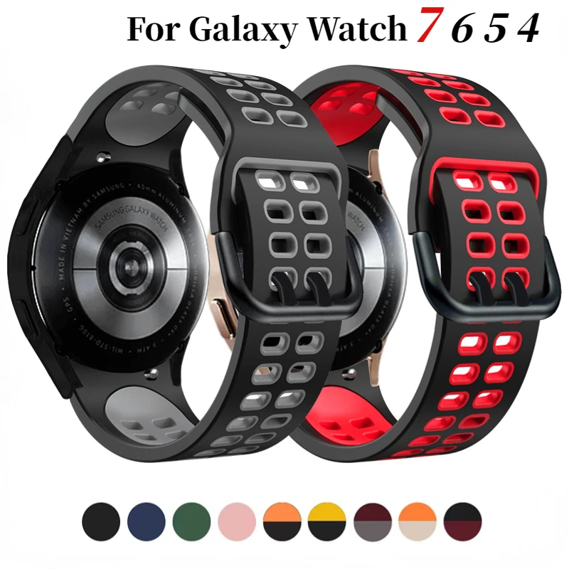 No Gap Silicone strap For Samsung Galaxy Watch 6 Classic 43mm 47mm 5 Pro 45mm Sport Bracelet Belt Galaxy Watch 7 6 5 4 40mm 44mm