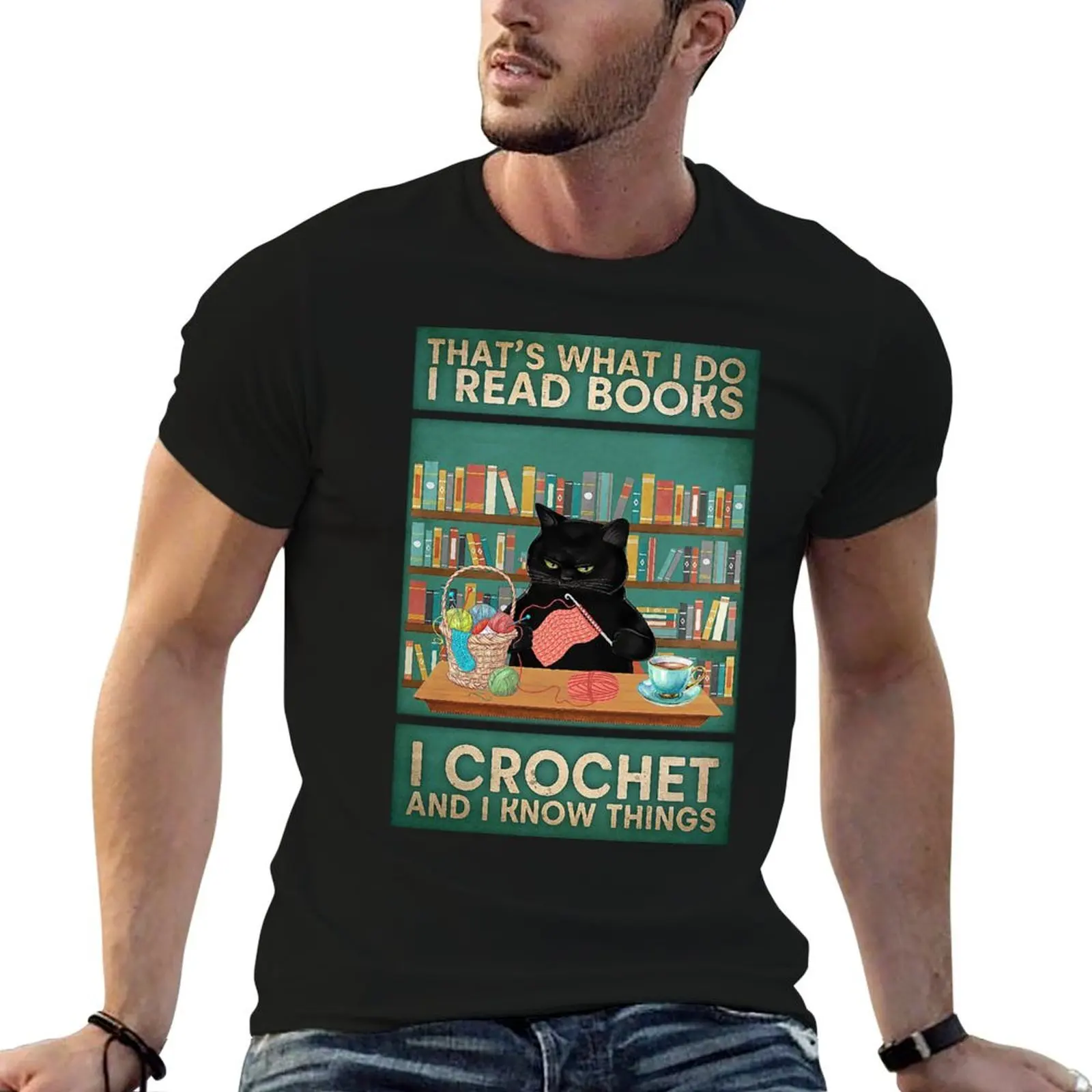 Book Read Crochet that's what i do i read books i crochet and know things T-Shirt Simple Graphic Design T-Shirt