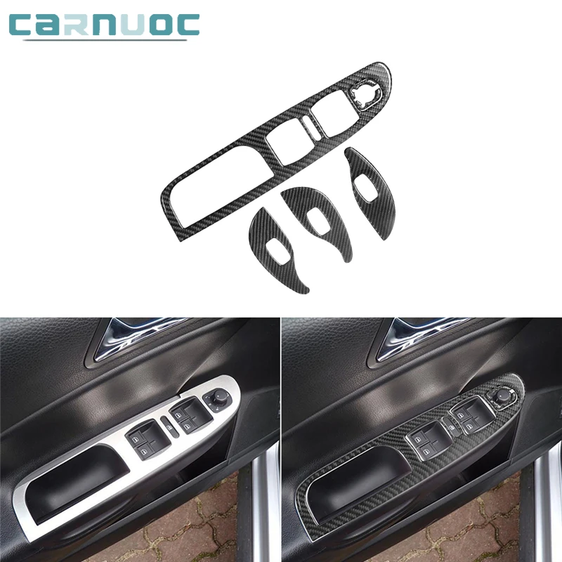 

Carbon Fiber Door Window Lift Panel Stickers For Volkswagen VW Passat 2006 2007 2008 2009 2010 2011 Car Interior Accessories