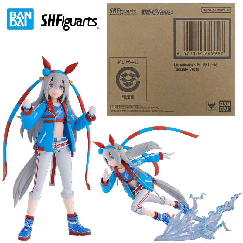 Bandai S.H.Figuarts Umamusume Pretty Derby Tamamo Cross 13Cm Anime Original Action Figure Modelo Brinquedo Coleção de Presente de Aniversário