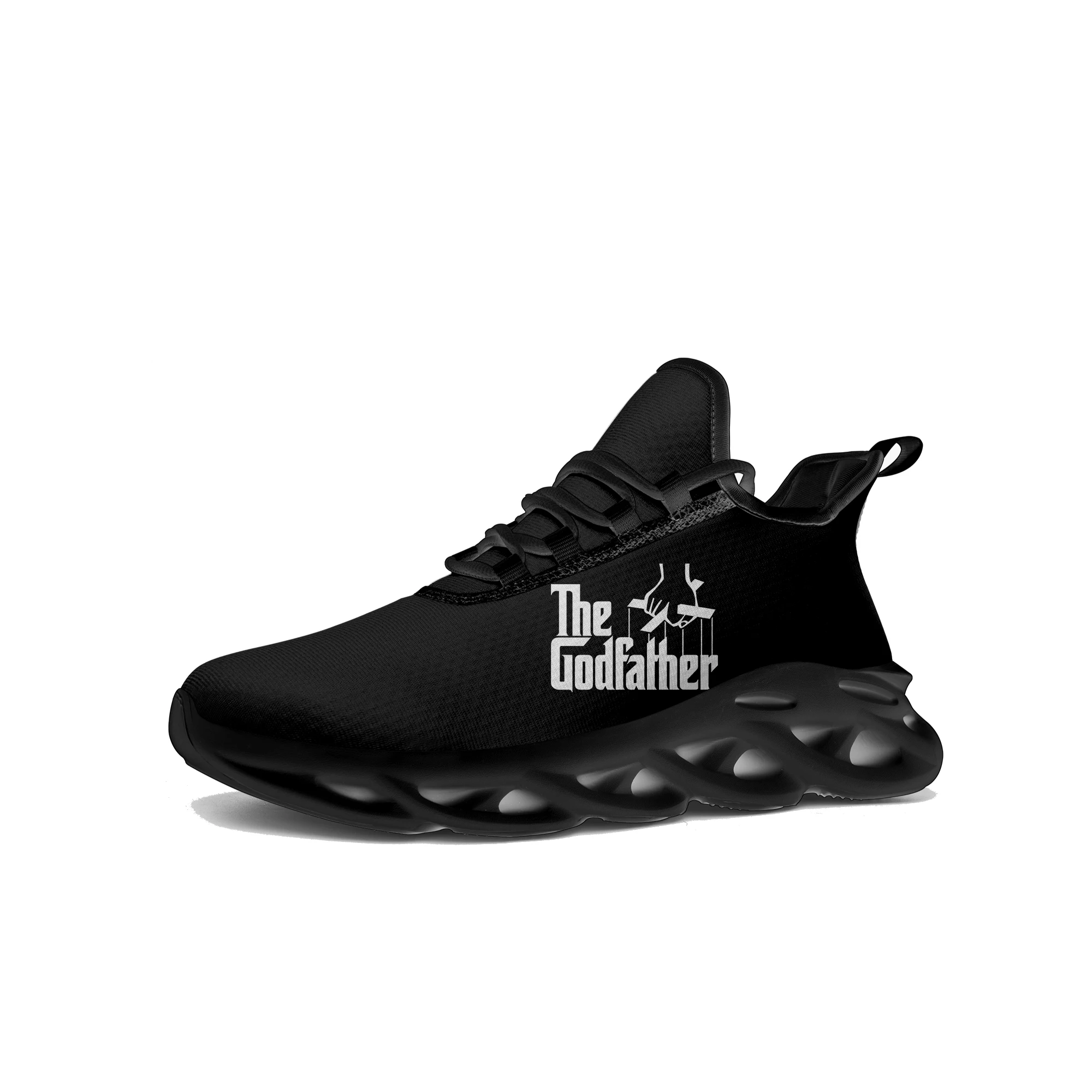 Homens e mulheres The Godfather Hot Movie Flats Sneakers, tênis de corrida esportiva, Lace Up Mesh Sneaker, sapato feito sob encomenda, alta qualidade