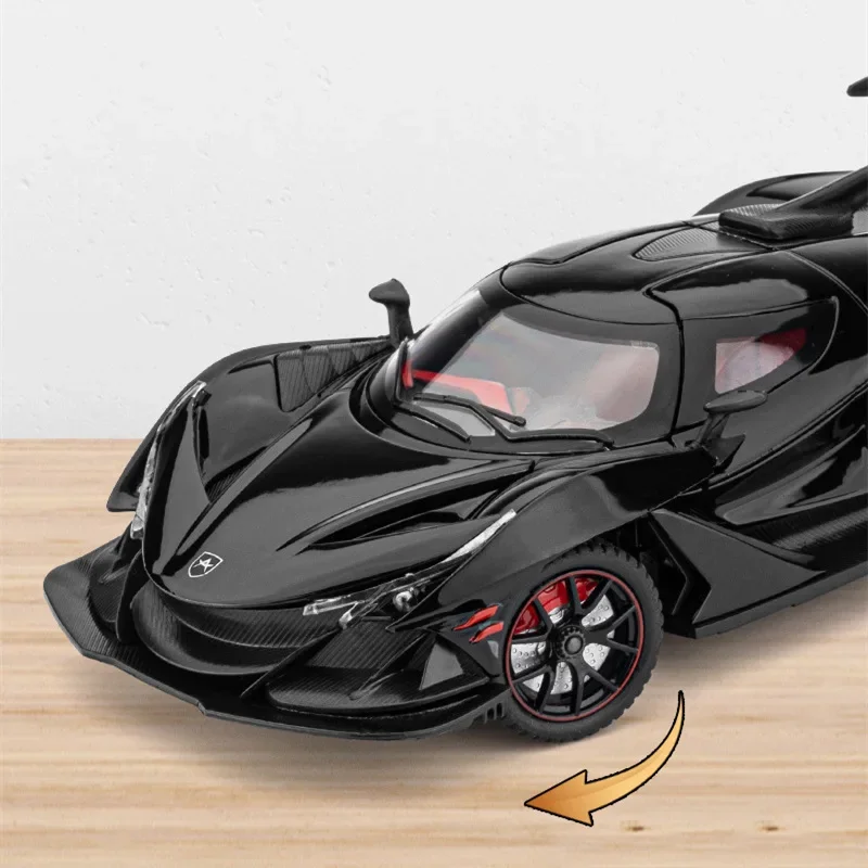 1:24 Apollo IE Intensa Emozione Alloy Sports Car Model Diecast Metal Racing Super Car Model Simulation Sound Light Kids Toy Gift