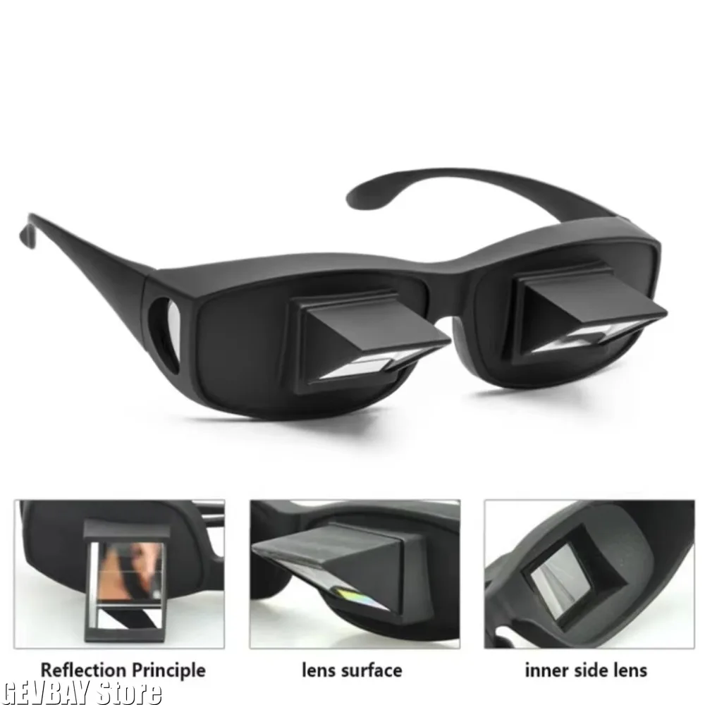 Amazing Lazy Creative Periscope Horizontal Reading Books Sit Glasses on Bed Lie Down View TV Myopia Usable Prism Spectacles