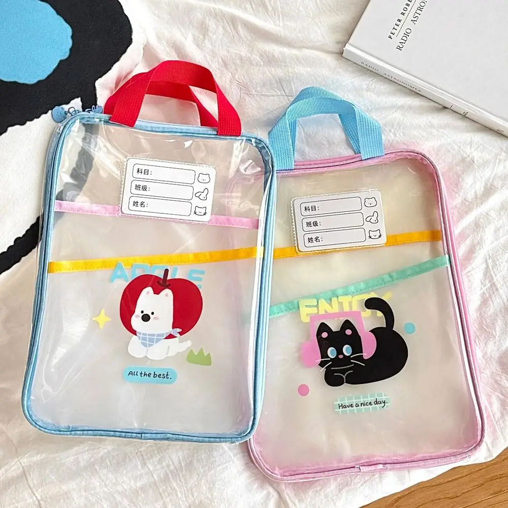 Bonito multifuncional dos desenhos animados saco de arquivo coelho urso teste saco de armazenamento de papel gato bolso arquivo pasta saco papelaria organizador bolsa
