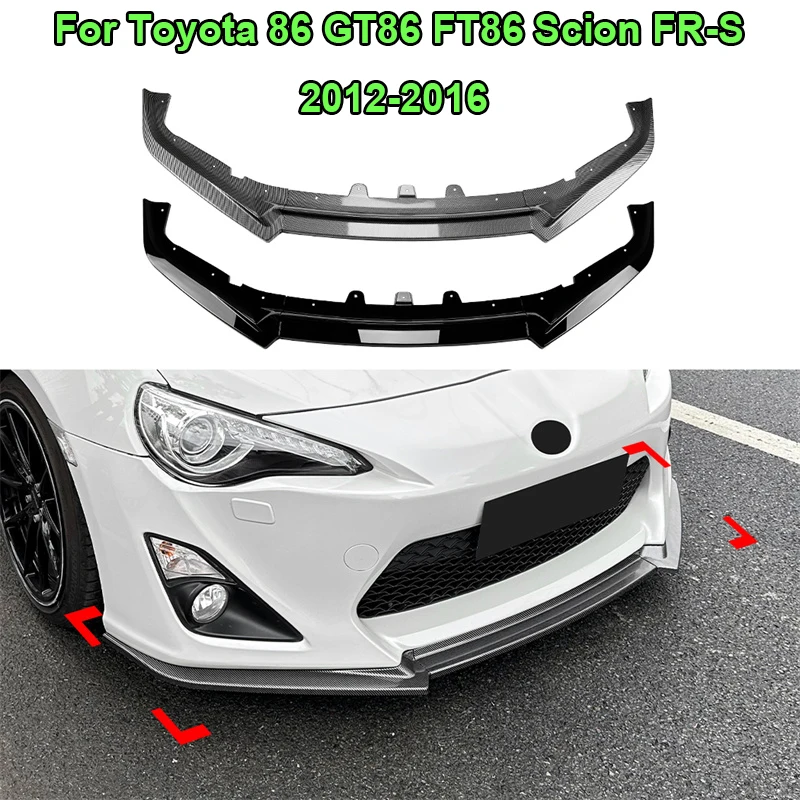 

Для Toyota 86 GT86 FT86 Scion FR-S 2012-2016 Передний бампер Подбородок Лопата Губный спойлер Сплиттер Canard Губный сплиттер Дефлектор