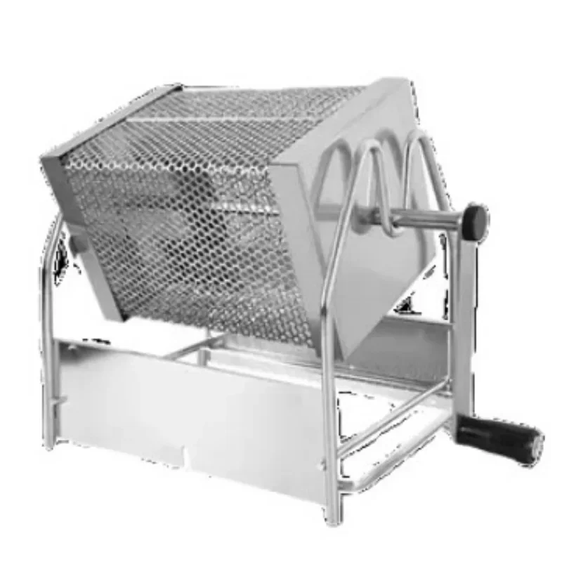 Coffee bean roaster, hand-cranked open flame stainless steel Japanese-style rotary cage green bean home roaster