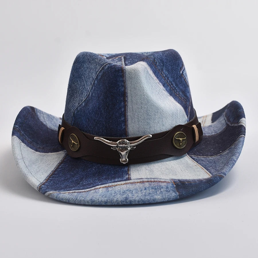 Unisex Western Cowboy Cowgirl Felt Hat Winter Autumn Panama Imitation Wool Jazz Cap