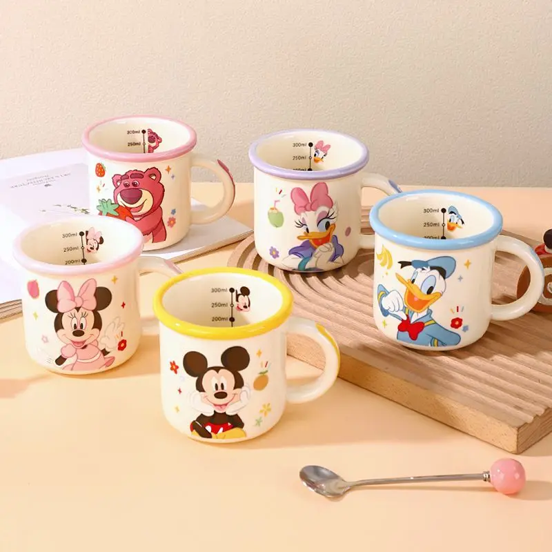 

NEW Ceramic Cup Girls and Boys Breakfast Cup Cute Large Capacity Coffee Cup Graduated Cup Household Drinking Cup Gift