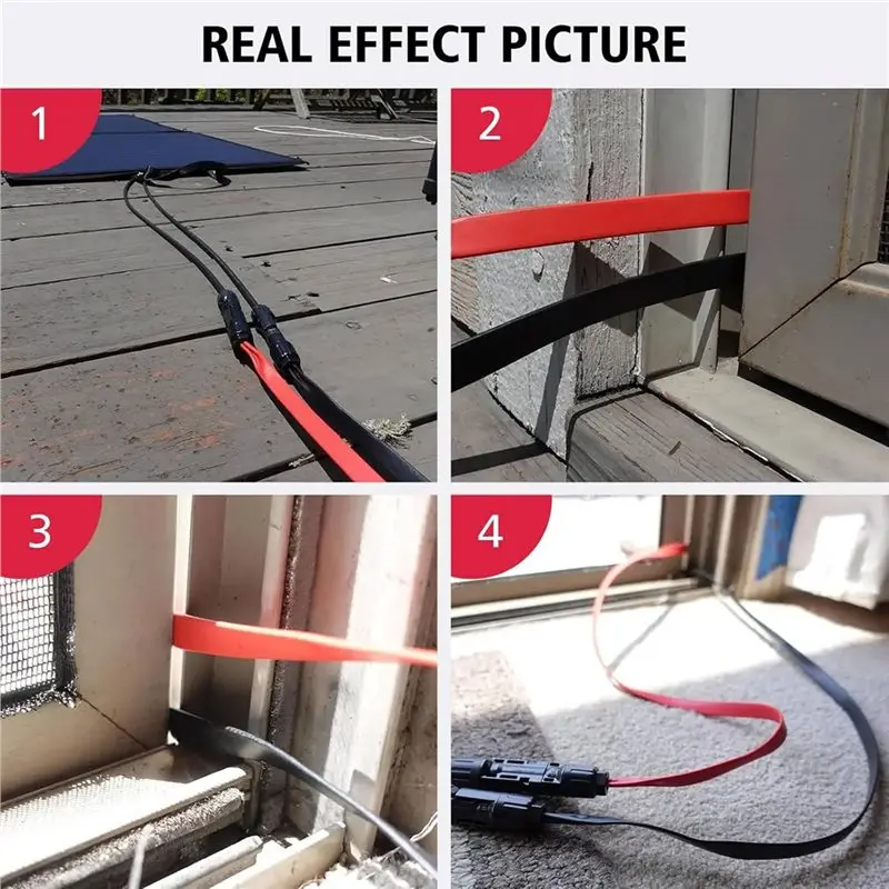 ABZV-كابل لوحة طاقة شمسية 65 سم/26IN/2.17Ft 12AWG سلك شرفة نافذة PV مسطح لمحطة الطاقة المحمولة #6