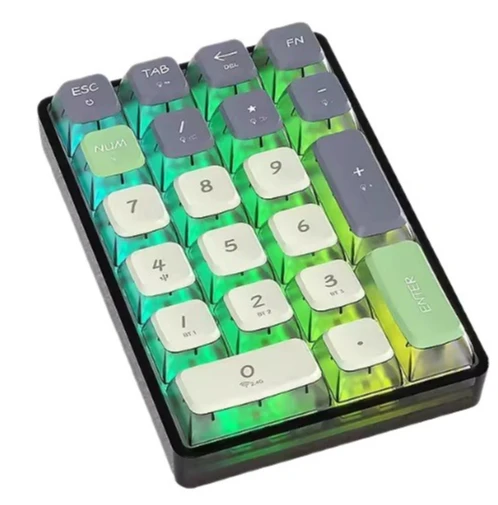 Teclado Mecánico K21 - Intercambiable en Caliente con Bluetooth y Conexión Inalámbrica 2.4G, Carcasa Transparente y RGB, Teclado Numérico Programable con Macros