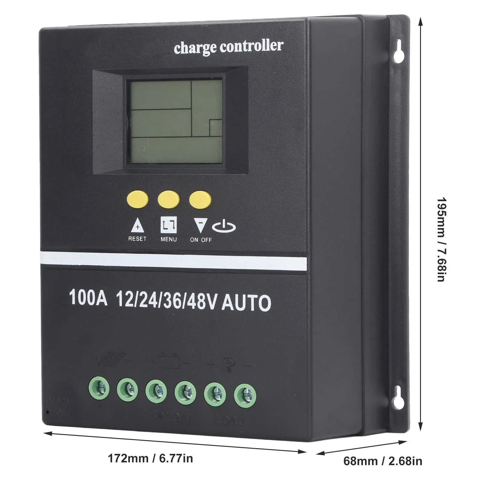 MPPT Solar Charge Controller Dual USB Port Backlit LCD Display Solar Panel Regulator 12V 24V 36V 48V Adaptive