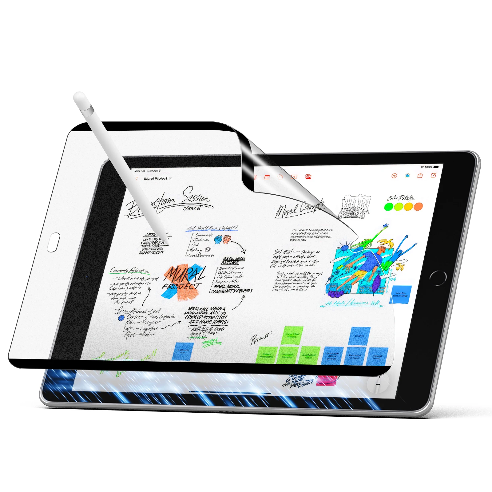 

Магнитная бумажная защитная пленка для экрана для iPad 9th 2021/iPad 8th 2020/iPad 7th 2019 поколения Съемная многоразовая пленка