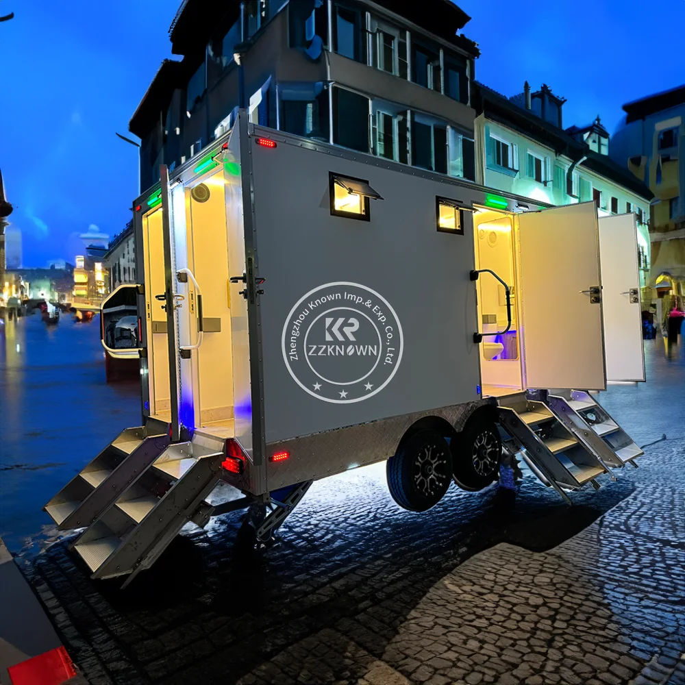 럭셔리 휴대용 화장실 트레일러, 모바일 휴대용 샤워 화장실 트레일러, 모바일 변기 및 샤워 트레일러