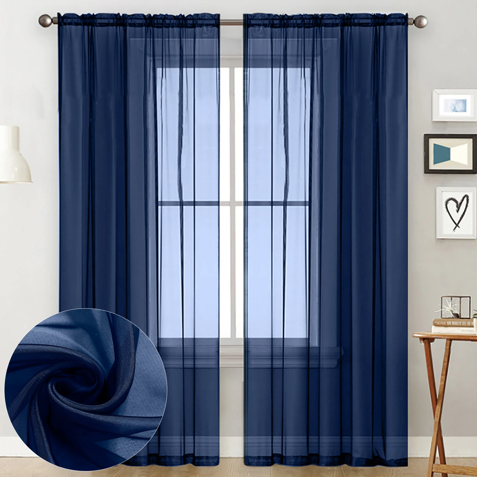 Brand New Practical For Home Room Curtain Draperies Valance Drape 7 Colors Gifts Polyester Rod Pocket Top Washable