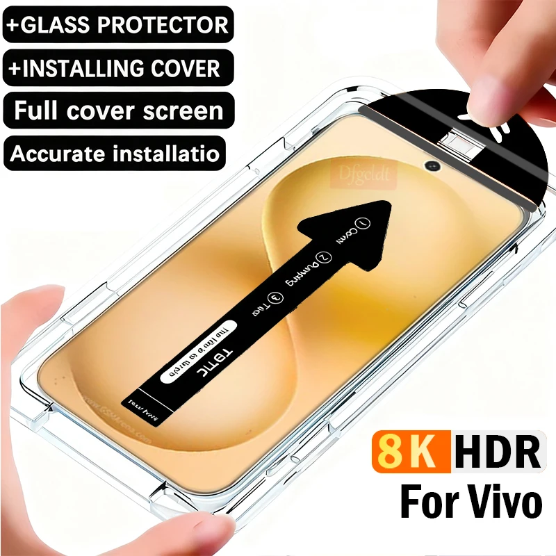 

8K Auto Installation Dust Free HD Tempered Glass for Vivo S30 Pro mini S20 Y16 Y36 Y56 Y76 Y35+ Y29 Y19s Y29s Screen Protectors