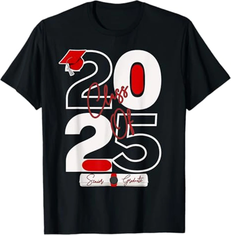 

Back To School 2025 Graduation Printed T-shirt Summer Fashion Casual Outdoor Sports Short Sleeved Men Women T-shirts Clothing
