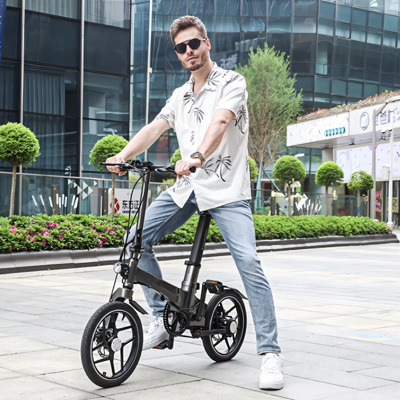 

16 Inch Electric Bicycle For Men Folding High Quality 250w 36v Waterproof Lightweight Electric Bike Women City Removable Battery