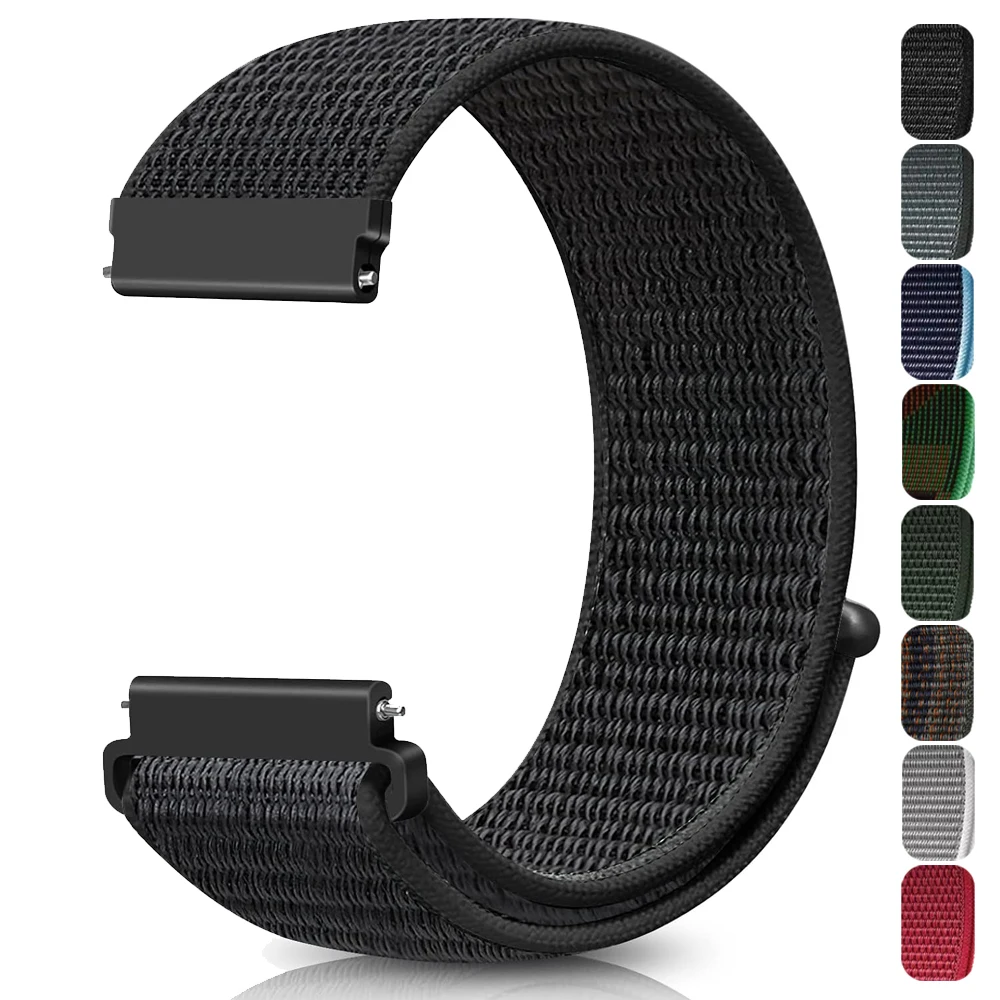 النايلون 20 مللي متر 22 مللي متر حزام ل Huami Amazfit GTR/GTS/4/3/2 42 مللي متر 46 مللي متر حلقة الفرقة Amazfit BIP 5 U/S التوازن/شيتا تنفس سوار