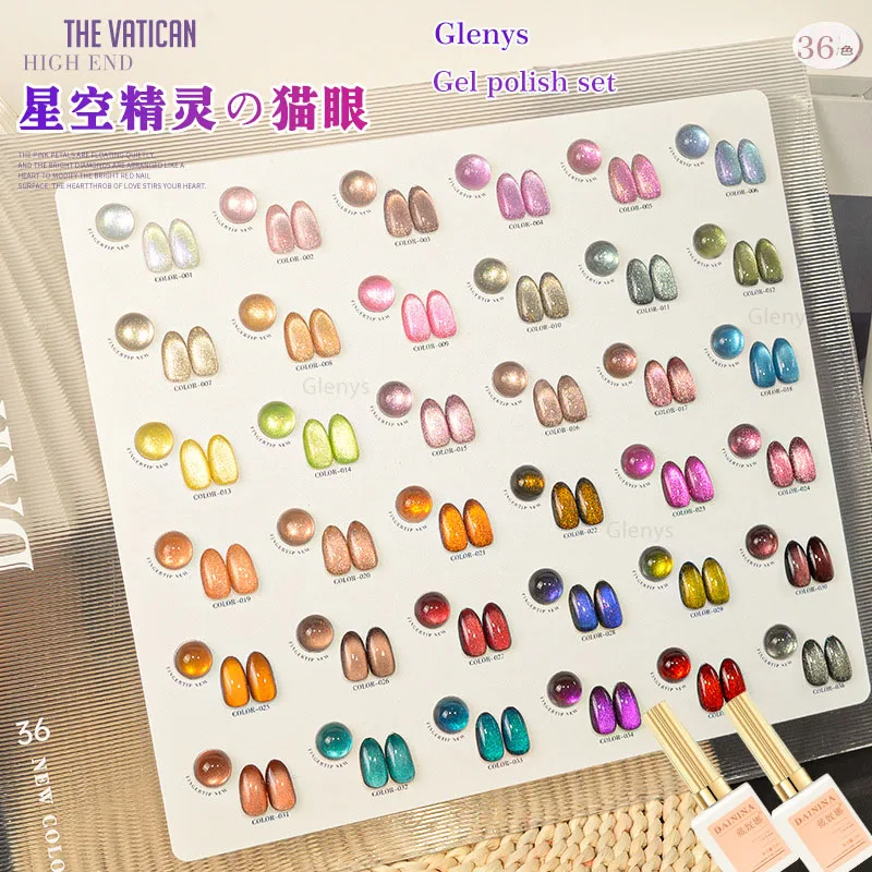 Glenys 36 color Star Sprite nail polish tape color card advanced semi permanent immersion gel nail salon nail art varnish set