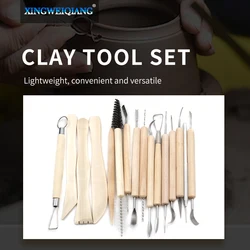 5pcs 11PCs Soft Clay Sculpture Pottery Tool DIY Handmade Carving Knife Set with Wooden Handle Ceramics Modeling Graving Tools