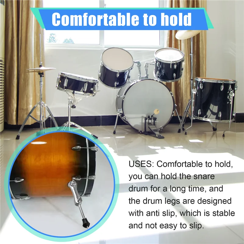 

SYDS Bass Drum Spurs Legs Bracket Jazz Drum Holder Stand Legs,Fixed Drum Leg Bracket Feet Anti-Slip Percussion Parts