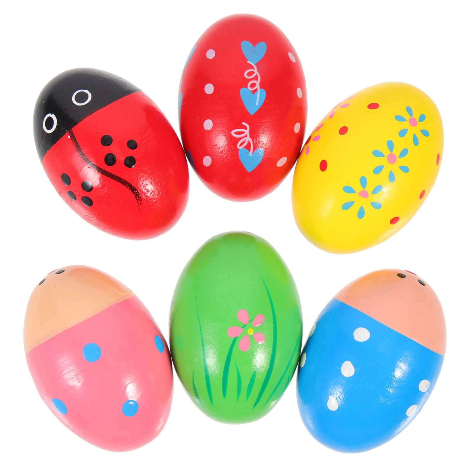 6 Pcs Sand Eggs Baby Music Toy Children Shaker Wooden for Kids Shakers Percussion Musical Instrument Toys Maracas Instruments